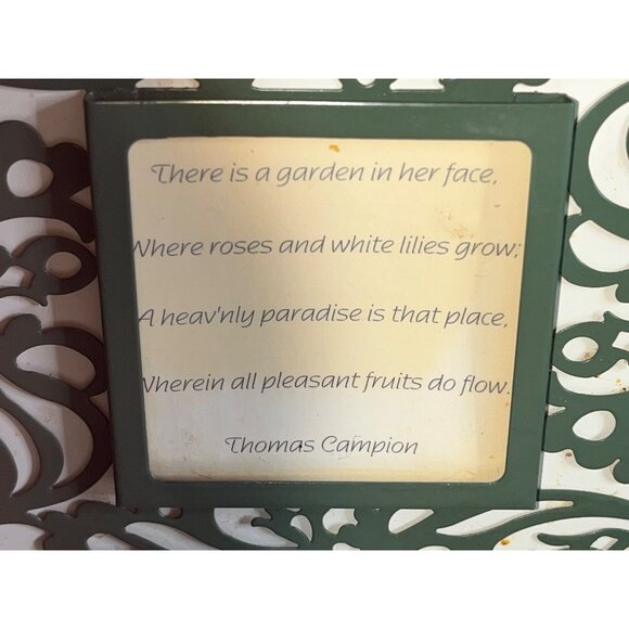 Vtg Recipe Box + Cards & Dividers White Floral Poem Few Recipe's Top Load - Picture 3 of 9